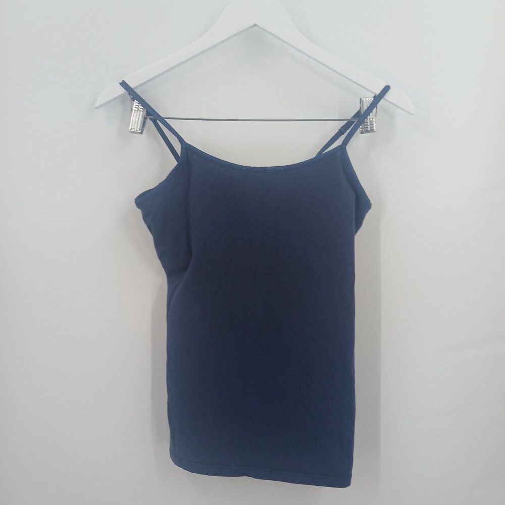 womans so clothing size medium navy blue camisole tank top casual basic shirt